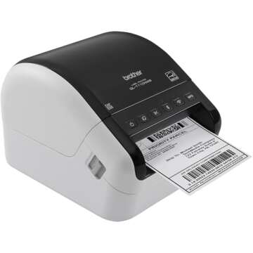Brother QL-1110NWB Wide Format, Postage and Barcode Professional Thermal Monochrome Label Printer wi...