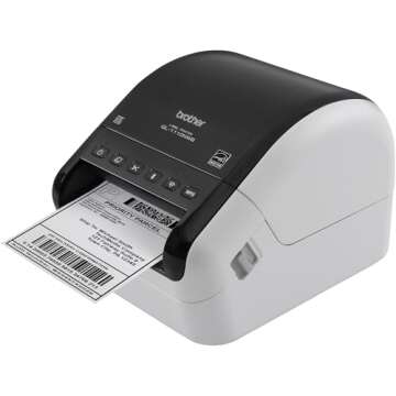 Brother QL-1110NWB Wide Format, Postage and Barcode Professional Thermal Monochrome Label Printer with Wireless Connectivity