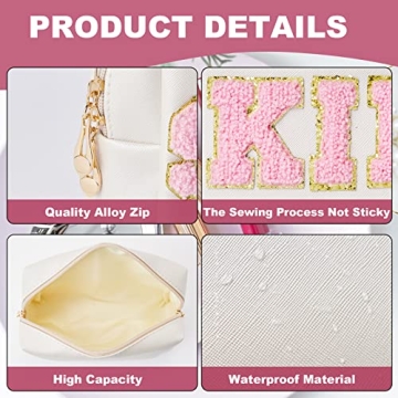 Cute Burskit Preppy Patch Makeup Bags for Teens