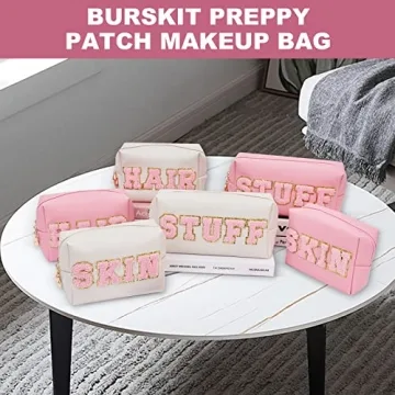 Cute Burskit Preppy Patch Makeup Bags for Teens