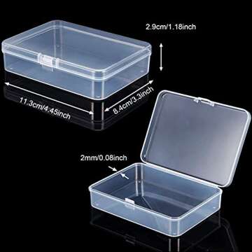 6 Pieces Mini Plastic Clear Beads Storage Containers Box for Collecting Small Items, Beads, Jewelry,...