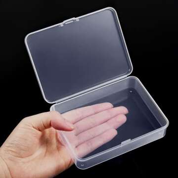 6 Pieces Mini Plastic Clear Beads Storage Containers Box for Collecting Small Items, Beads, Jewelry, Business Cards, Game Pieces, Crafts (4.45 x 3.3 x 1.18 Inch)