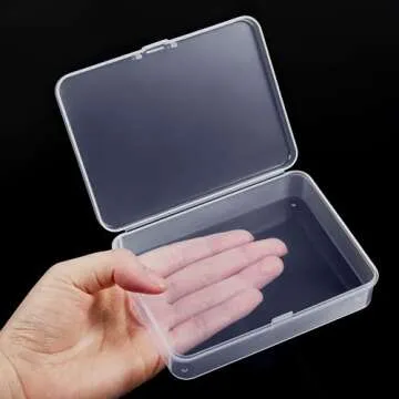 6 Pieces Mini Plastic Clear Beads Storage Containers Box for Collecting Small Items, Beads, Jewelry, Business Cards, Game Pieces, Crafts (4.45 x 3.3 x 1.18 Inch)