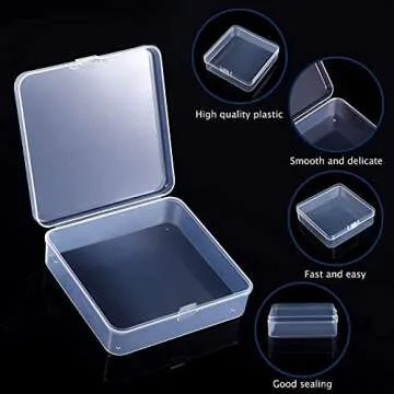 6 Pieces Mini Plastic Clear Beads Storage Containers Box for Collecting Small Items, Beads, Jewelry, Business Cards, Game Pieces, Crafts (4.45 x 3.3 x 1.18 Inch)
