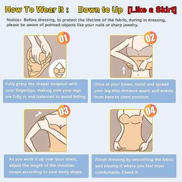 VVX Shapewear Bodysuit for Women Tummy Control Long Sleeve Round Neck Thong Tops Seamless Sexy Body Suits - Nude XS/S