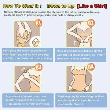 VVX Shapewear Bodysuit for Women Tummy Control Long Sleeve Round Neck Thong Tops Seamless Sexy Body Suits - Nude XS/S