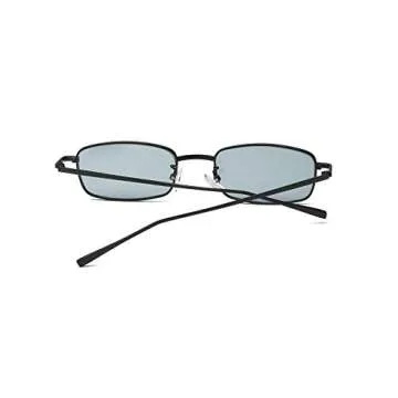 FEISEDY Vintage Small Rectangle Sunglasses Women Men Retro Trendy Square Metal Frame Sun Glasses B2295
