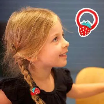 Strawberry Hair Ties for Baby Girls Toddler - 10Pcs Strawberry Red Hair Elastics No Damage Soft Rubber Hair Bands Hair Ropes Ponytail Holders Cute Strawberry Hair Accessories for Girls Teens Gifts