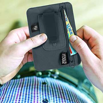 Lewis N. Clark RFID Hidden Clip Stash Money Belt Travel Pouch + Credit Card/Id Holder for Women & Men, Charcoal, One Size