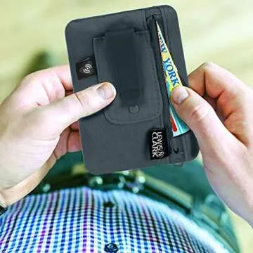 Lewis N. Clark RFID Hidden Clip Stash Money Belt Travel Pouch + Credit Card/Id Holder for Women & Men, Charcoal, One Size