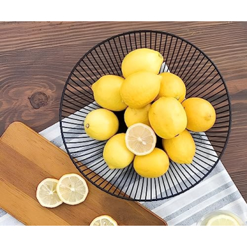 7UYUU Modern Black Wire Fruit Basket - 11 Inches
