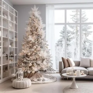 48 Inch Faux Fur Christmas Tree Skirt for Elegant Decor