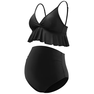 Elegant GINKANA Women's Maternity Bikini Set - Two Piece Swimwear for Expecting Moms