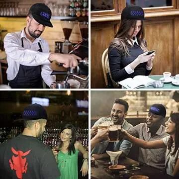 alavisxf xx LED Cap, Detachable LED Display Screen Smart Hat Adjustable Cool LED Baseball Cap for Party Christmas Halloween(Blue Light)