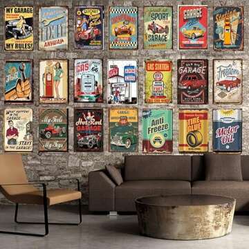 Vintage Metal Tin Sign Middle Earth Travel Art