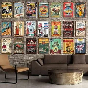 Vintage Metal Tin Sign Middle Earth Travel Art