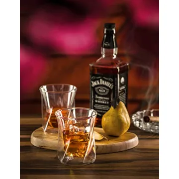 JoyJolt Lacey Whiskey Double Wall Glasses Set of 2 Insulated