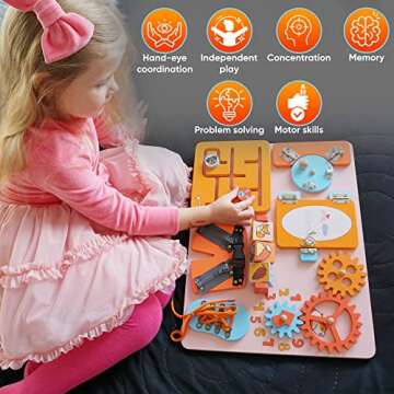 Unique Wooden Toddler Busy Board for Learning Fun