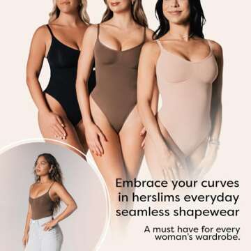 Shapewear Tummy Control Bodysuit Thong: Sculpting Shaper Tank Top Shapewear Bodysuit: Snatched Waist Slimming Body Suits