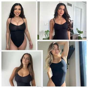 Shapewear Tummy Control Bodysuit Thong: Sculpting Shaper Tank Top Shapewear Bodysuit: Snatched Waist Slimming Body Suits