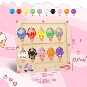 Magnetic Color and Number Maze for 2-5 Year Olds