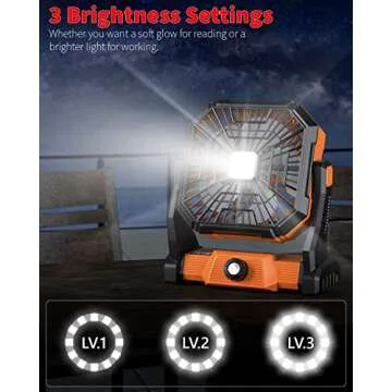 Versatile Portable Camping Fan with USB Rechargeable Battery