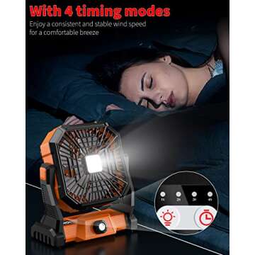 Versatile Portable Camping Fan with USB Rechargeable Battery