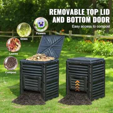VEVOR 80 Gallon Outdoor Compost Bin - Easy Assembly