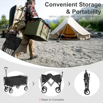 PayLessHere Collapsible Wagon for Beach Camping and More