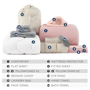 Bedsure 14-Piece Dorm Bedding Set - Perfect for College Life