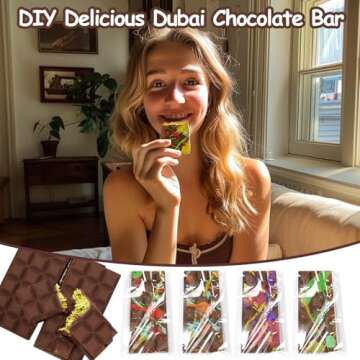 AIERSA Silicone Dubai Chocolate Bar Mold Deep, Thick Chocolate Molds, Candy Bar Mold for Filling Dubai Chocolate Pistachio Bar, Knafeh Stuffed Chocolate Bars