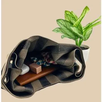 Trendy Striped Knitted Tote Bag for Women