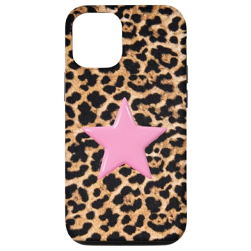 iPhone 15 Pink Star Leopard Print Y2K Case - Stylish Protection