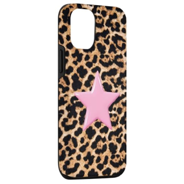 iPhone 15 Pink Star Leopard Print Y2K Case Stylish Protection
