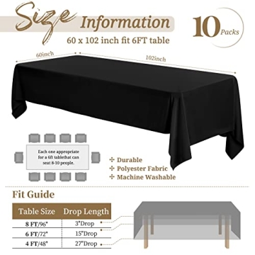 10 Premium Black Tablecloths for Any Occasion - Elegant & Durable