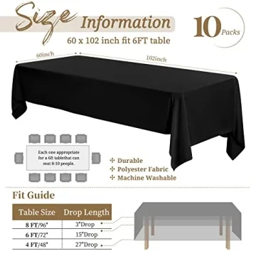 10 Premium Black Tablecloths for Any Occasion - Elegant & Durable