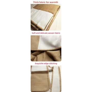 Fcteap h Blanket Soft Throw Blanket Faux Fleece Cashmere Plaid Warm Shawl Thick Knitted Plush Cozy Comfy for Women Throw Blanket for Sofa Couch Bed Queen King Size 55x66 in (Khaki)