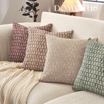 DOMVITUS Floral Pillow Cover 20x20 - High-Quality Decorative