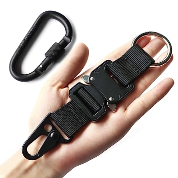 Tactical Key Chains for Mens, EDC Gear Clips Large Military Quick Release Keychain Key Clip for Belt...