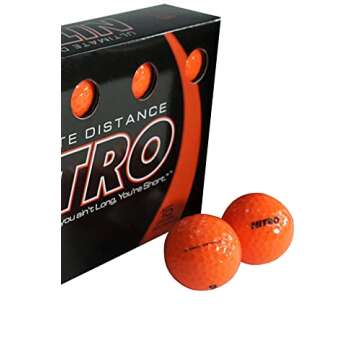 Long Distance High-Durability Golf Balls (15PK) All Levels-Nitro Ultimate Distance Titanium Core High Velocity Great Stop & Sticking ability Golf Balls USGA Approved-Total of 15-Orange