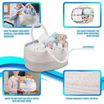 Stylish Woven Rope Baby Basket for Organizing Essentials