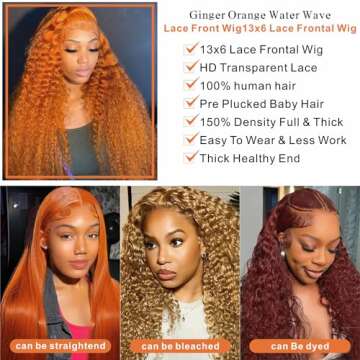 Ginger Lace Front Wig - HD Human Hair, Vibrant Style