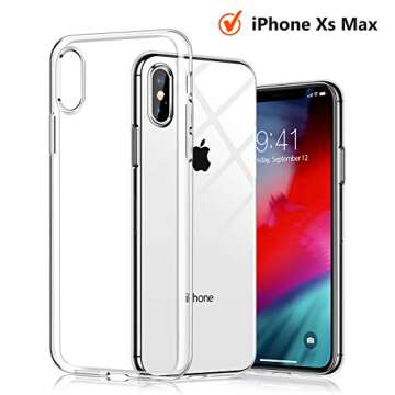 TORRAS Crystal Clear Compatible for iPhone Xs Max Case, [Non-Yellowing] Soft Silicone Shockproof TPU...