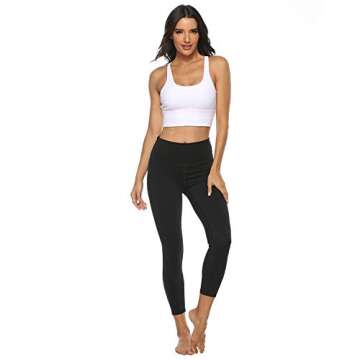 Sports Bras for Women, 2 Criss-Cross Back Strappy Sports Bra Removable Padded Longline Medium Support Yoga Workout Crop Tops for Sports White