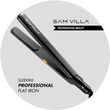 Sam Villa SLEEKR Professional Ceramic Tourmaline Ionic Flat Iron Hair Straightener With Precision Heat Control