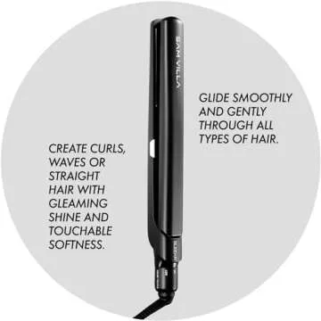 Sam Villa SLEEKR Professional Ceramic Tourmaline Ionic Flat Iron Hair Straightener With Precision Heat Control