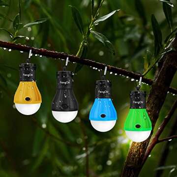 FengChi LED Camping Lantern, [3 Pack] Portable Outdoor Tent Light Emergency Bulb Light for Camping, ...