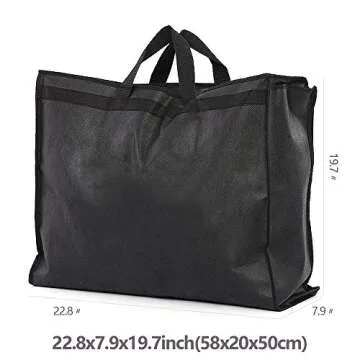 70" Bridal Wedding Gown Garment Bag Extra Large Foldable Portable Travel Dress Cover Hanging Luggage with Pockets for Womens, 8" Gusseted Black