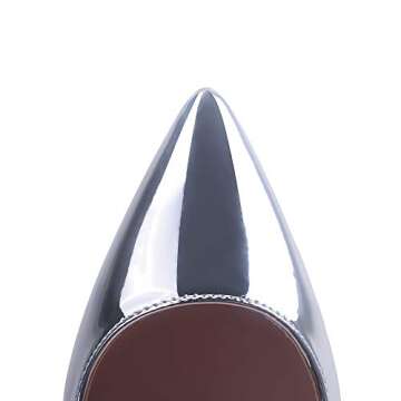Elisabet Tang Women Pumps, Pointed Toe High Heel 4.7 inch/12cm Party Stiletto Heels Shoes Silver 10