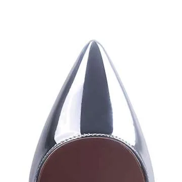 Elisabet Tang Women Pumps, Pointed Toe High Heel 4.7 inch/12cm Party Stiletto Heels Shoes Silver 10
